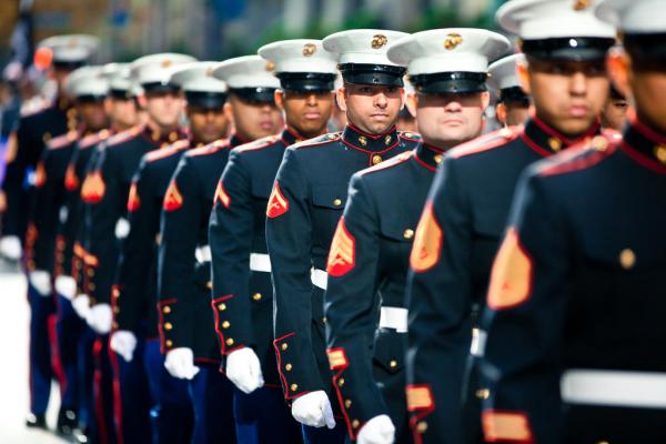 Marines marching in the 2011 New York Veterans Day Parade - DVIDSHUB FLICKR